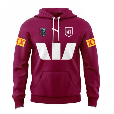 QLD Maroons Mens Team Rugby Hoodie 2024 Red
