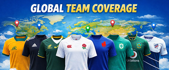 Explore a vast collection of rugby jerseys, from national teams to clubs, with every size and style you need.